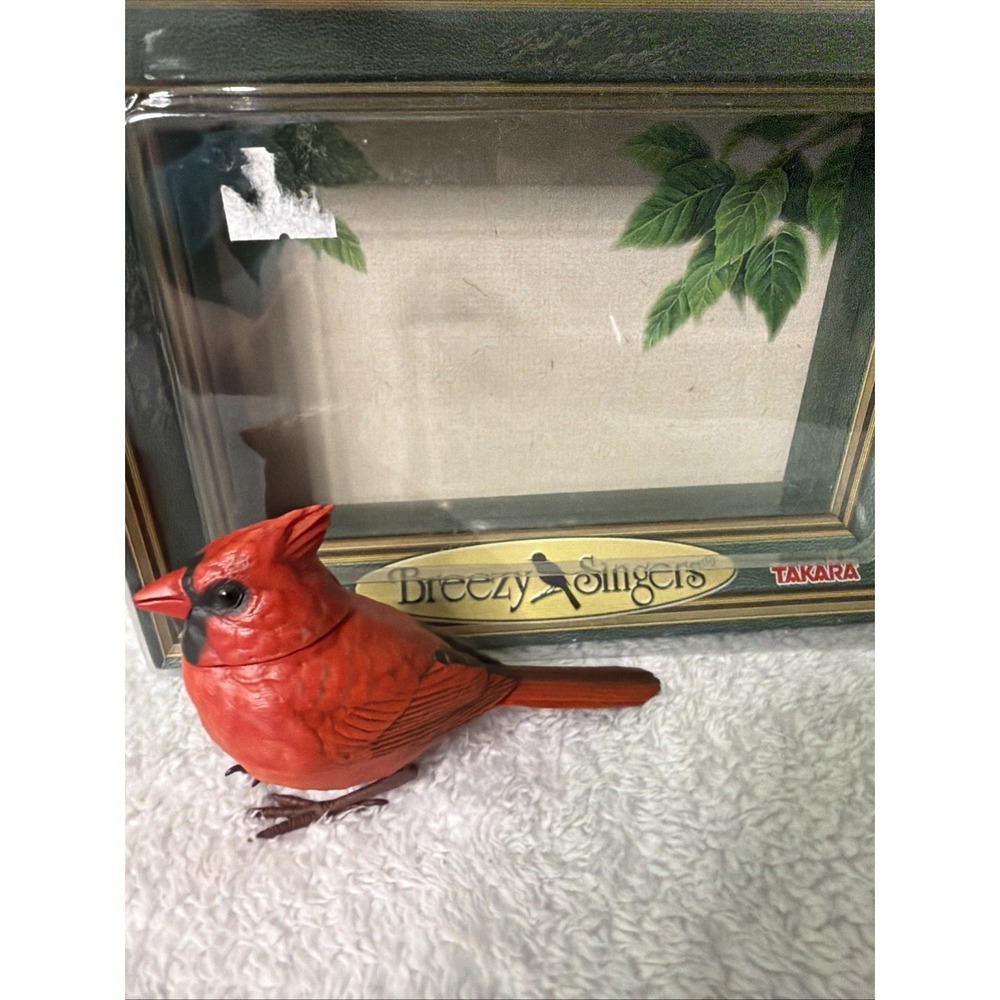 Breezy Singers Northern Cardinal Bird Realistic Head Beak Tail Movements Tested